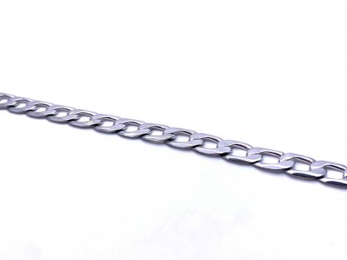 9ct White Gold Curb Bracelet 8.5 Inches