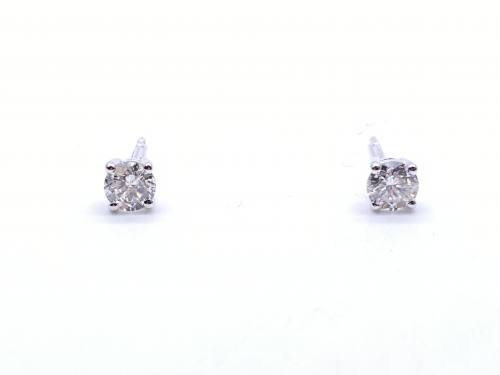 9ct White Gold Diamond Solitaire Earrings 0.73ct