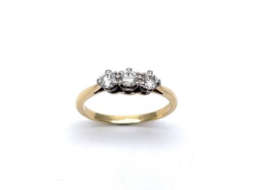 18ct Yellow Gold Diamond 3 Stone Ring