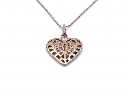 9ct Yellow Gold Heart Pendant & Chain