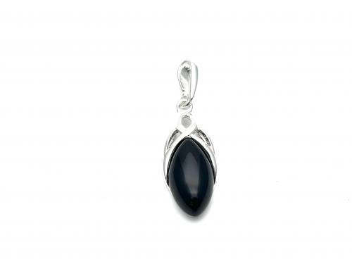 Silver Whitby Jet Pendant