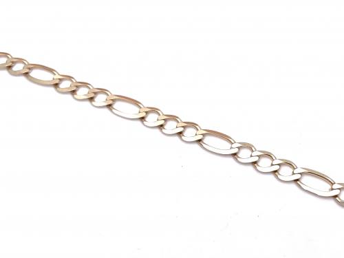 9ct Yellow Gold Figaro Bracelet 7 inch