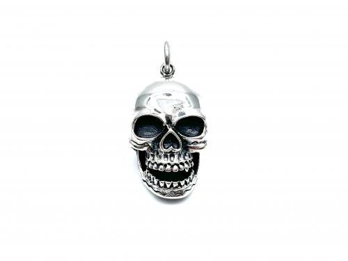 Silver Polished Skull Pendant