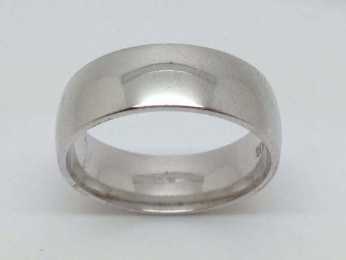 Silver Court Wedding Ring 8mm Size W