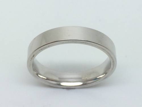 Silver Flat Court Wedding Ring 4mm L