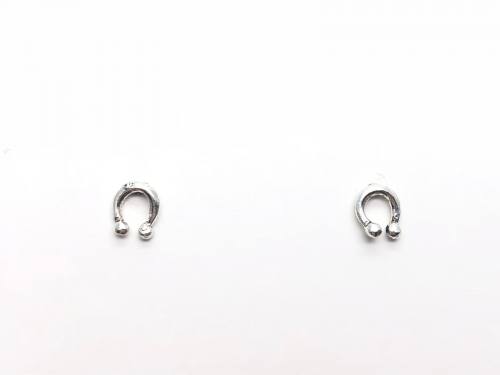 Silver Horseshoe Stud Earrings