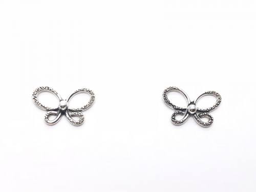 Silver Butterfly Stud Earrings