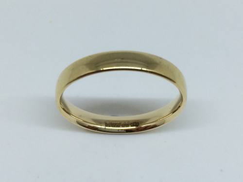 9ct Yellow Gold Plain Court Wedding Ring 3mm  K