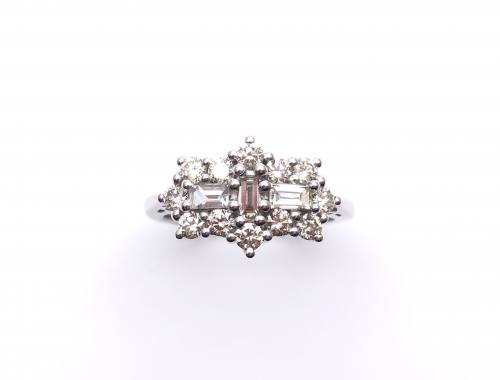 9ct White Gold Diamond Cluster Ring 1.00ct