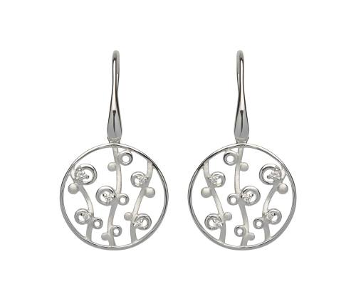 Silver 925 & C.Z Detail Drop Earrings