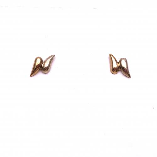 9ct Two Colour Stud Earrings