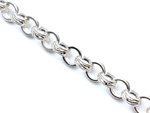 Silver Round Belcher Bracelet 7 Inch