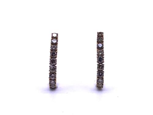 9ct Yellow Gold Diamond Drop Earrings