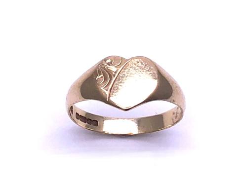 9ct Yellow Gold Heart Signet Ring