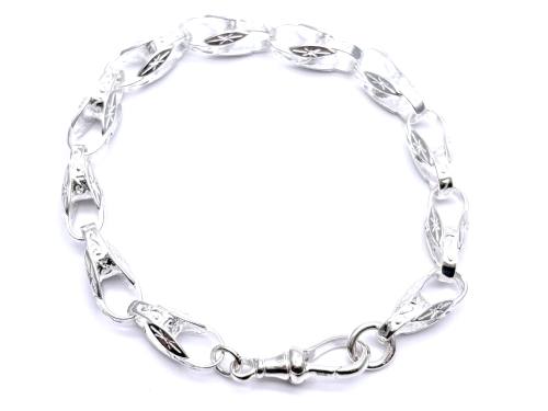 Silver Tulip Belcher Bracelet 8 Inch