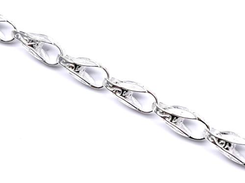 Silver Tulip Belcher Bracelet 8 Inch