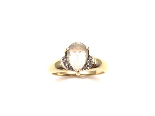 9ct Green Amethyst & White Topaz