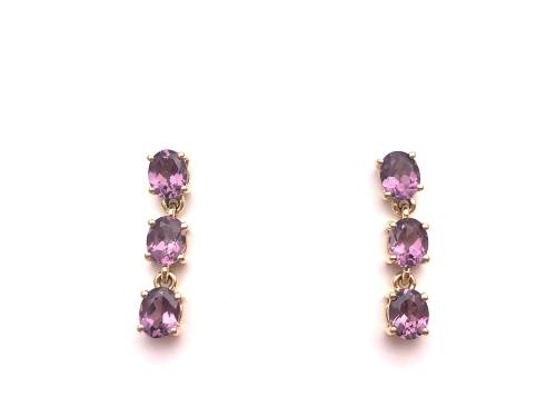 9ct Spinel Stud Drop Earrings