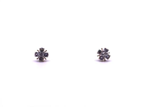 9ct Leuco Sapphire & Zircon Earrings