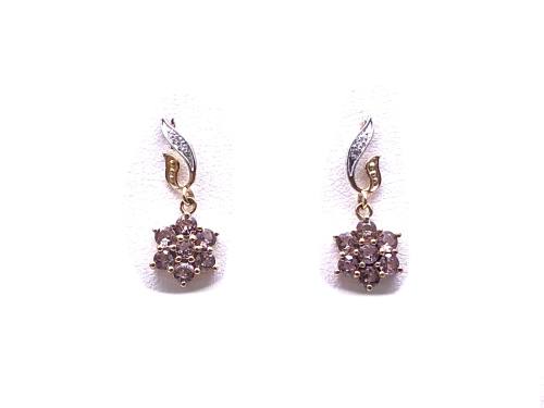 9ct Miova Loko Garnet & Zircon Earrings
