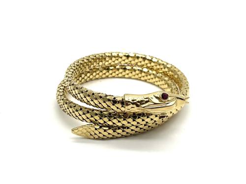 18ct Expandable Red Eyed Snake Bangle