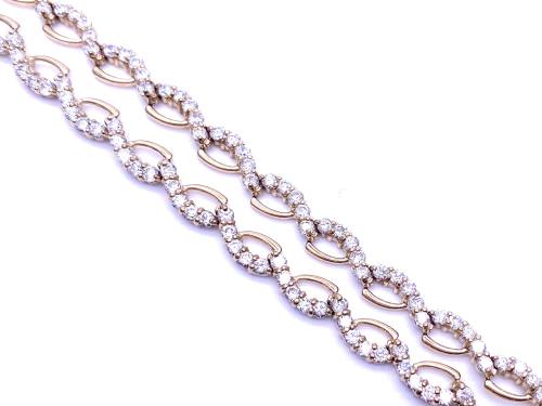 9ct Yellow Gold CZ Necklet 16 inch