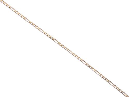 9ct Yellow Gold Figaro Anklet 10 inch