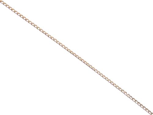 9ct Yellow Gold Flat Curb Anklet 10 inch