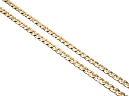 9ct Yellow Gold Flat Curb Chain 18 inch