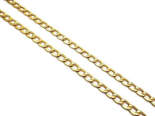 9ct Yellow Gold Flat Curb Chain 20 inch