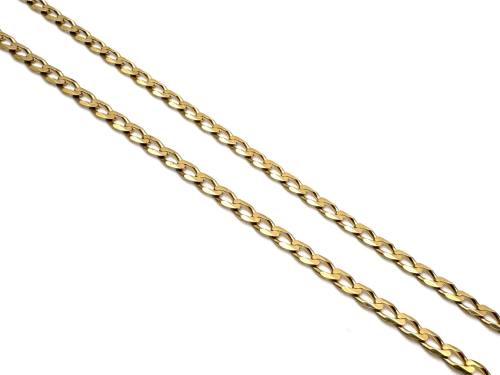 9ct Yellow Gold Flat Curb Chain 20 inch