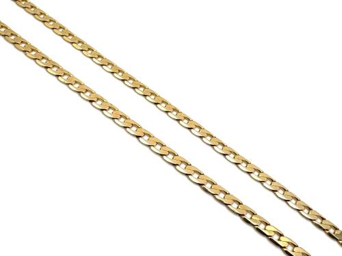 9ct Yellow Gold Flat Curb Chain 20 inch