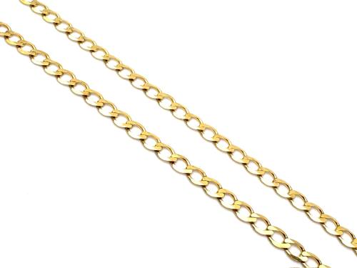 9ct Yellow Gold Flat Curb Chain 20 inch