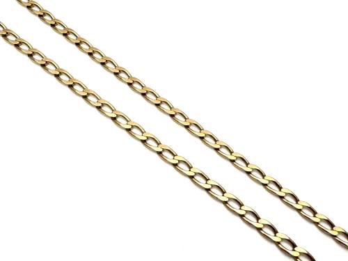 9ct Yellow Gold Flat Curb Chain 22 inch