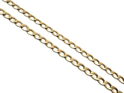 9ct Yellow Gold Flat Curb Chain 24 inch