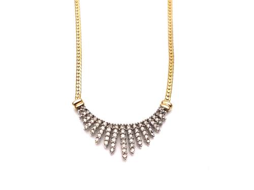 9ct Yellow Gold Diamond Necklet