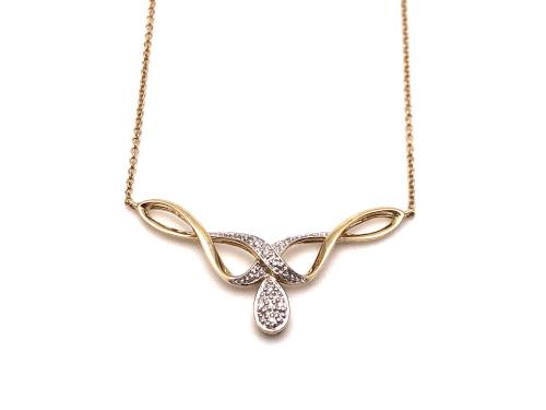 9ct Yellow Gold Diamond Necklet