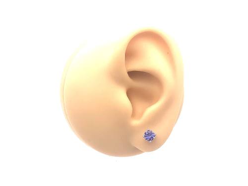 9ct White Gold Tanzanite Stud Earrings 5mm