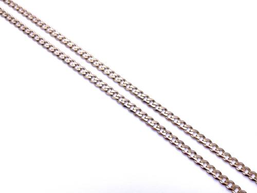 9ct Yellow Gold Flat Curb Chain 16 inch