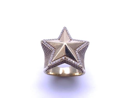 9ct Yellow Gold CZ Star Ring