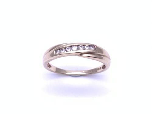 9ct Yellow Gold Diamond Crossover Ring