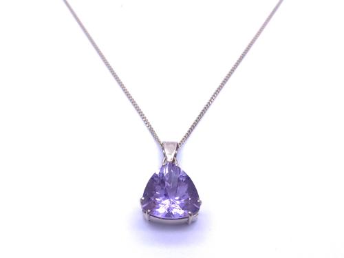 9ct Amethyst Pendant & Chain