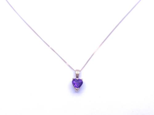 9ct Amethyst Pendant & Chain