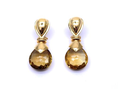 18ct Smokey Quartz Drop Earrings