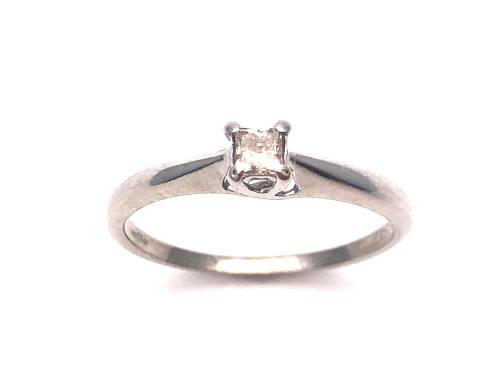 9ct White Gold Diamond Solitaire Ring