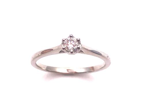 9ct White Gold Diamond Solitaire Ring