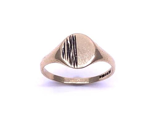 9ct Yellow Gold Patterned Signet Ring