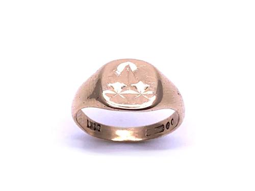 9ct Yellow Gold Patterned Signet Ring