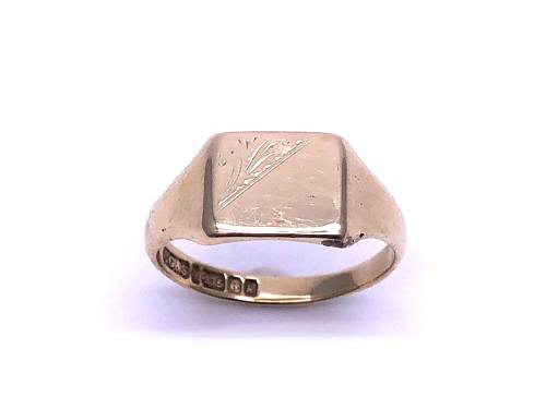 9ct Yellow Gold Patterned Signet Ring
