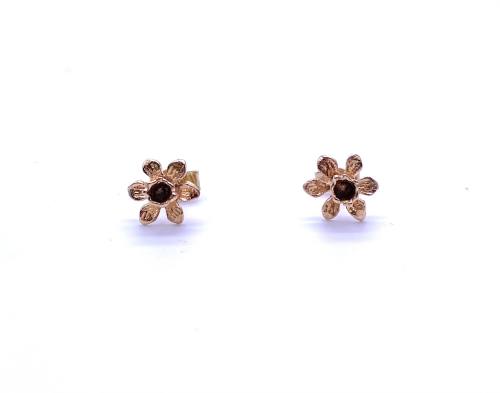 9ct Yellow Gold Flower Stud Earrings